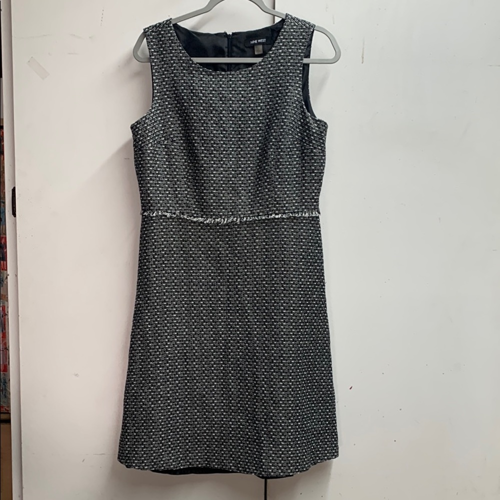 Nine West Gray Sleeveless Sheath Midi Dress for Work